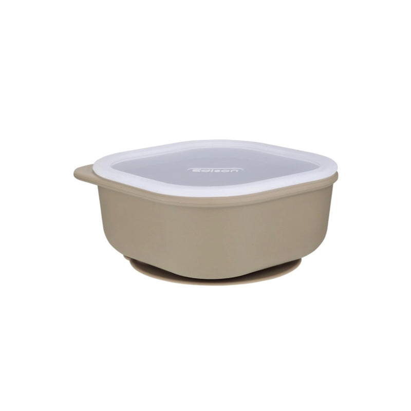【愛迪生】矽膠吸盤學習碗 米色 Edison Silicone Suction Bowl Beige 450ml