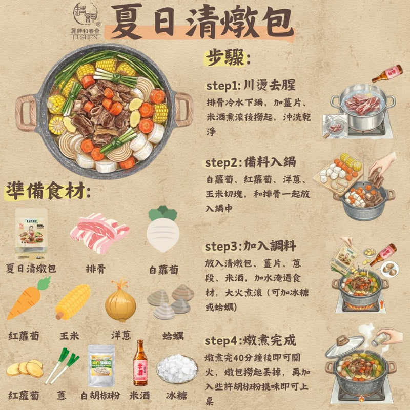 【和春堂】夏日清燉包 Summer Stewed Decoction 30g