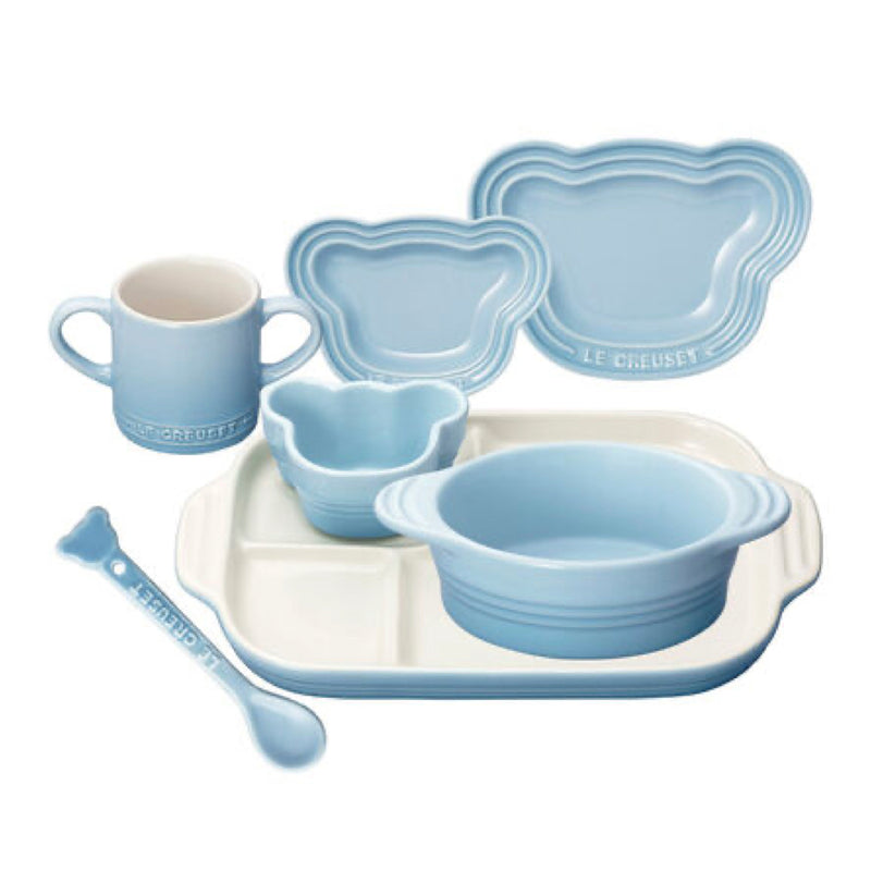 ❥❥❥ 凱莉推薦 ❥❥❥ LC 亞洲版 嬰兒餐桌用具套組 7入(海岸藍)