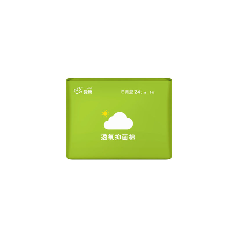 【愛康】透氧抑菌棉 日用型 24cm 9片