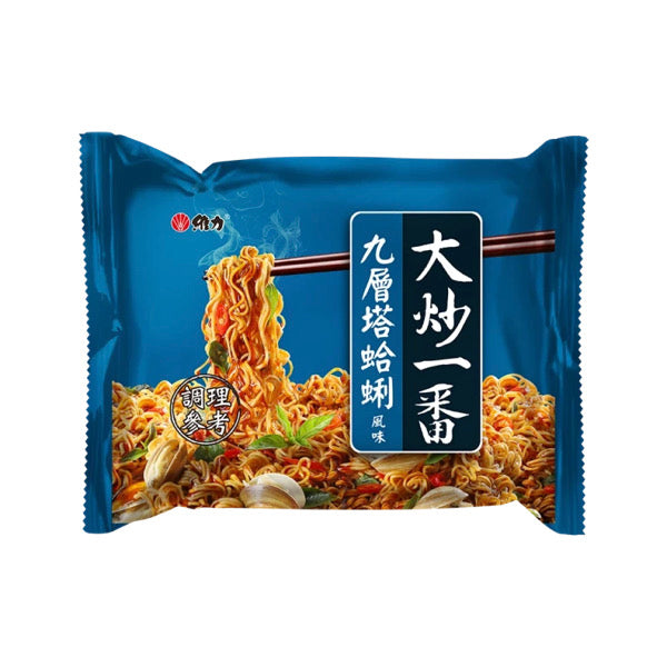♠︎ 在地的熱炒風味 ♤【維力】大炒一番系列：九層塔蛤蜊風味麵 4入/ 袋 ♠︎
