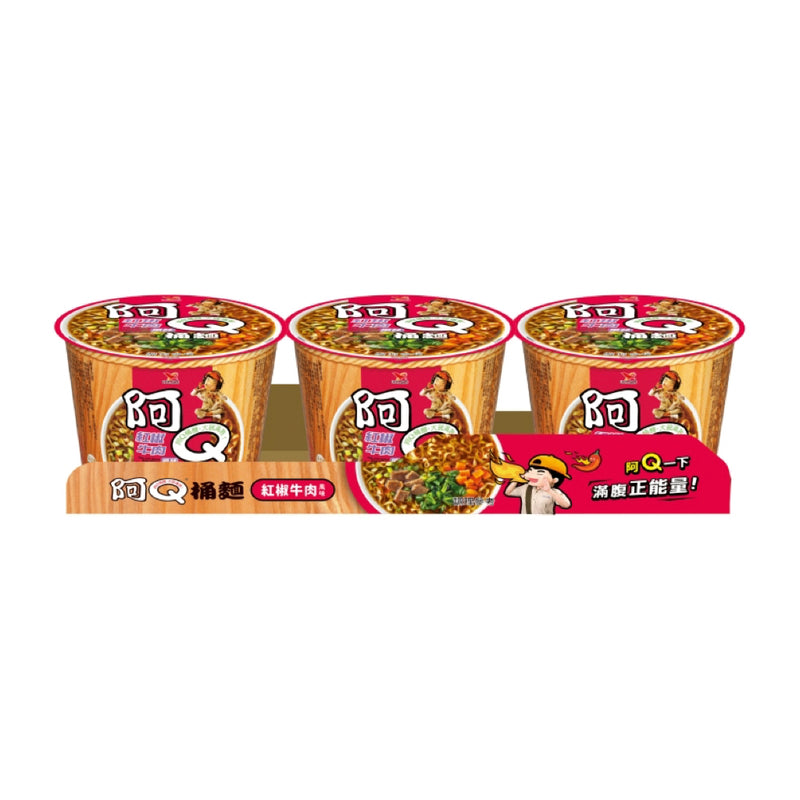【阿Q桶麵】紅椒牛肉風味 Beef Flavor Instant Noodle Cup Soup 303g