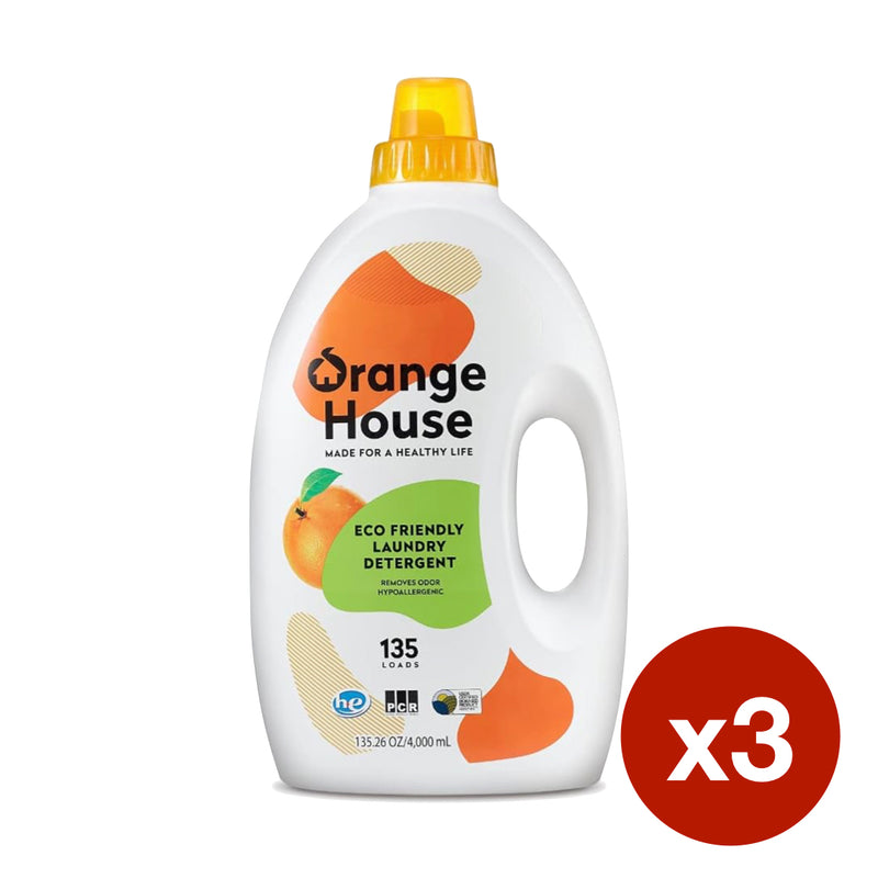 【橘子工坊】天然濃縮洗淨病毒酵素洗衣精 Liquid Laundry Detergent 4000ml x3pcs