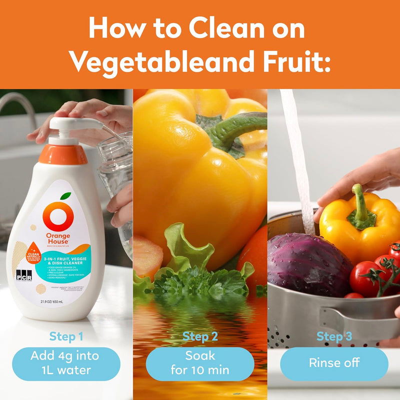 【橘子工坊】天然奶瓶蔬果清潔劑 3 in 1 Fruit, Veggie & Dish Cleaner 650ml x12pcs