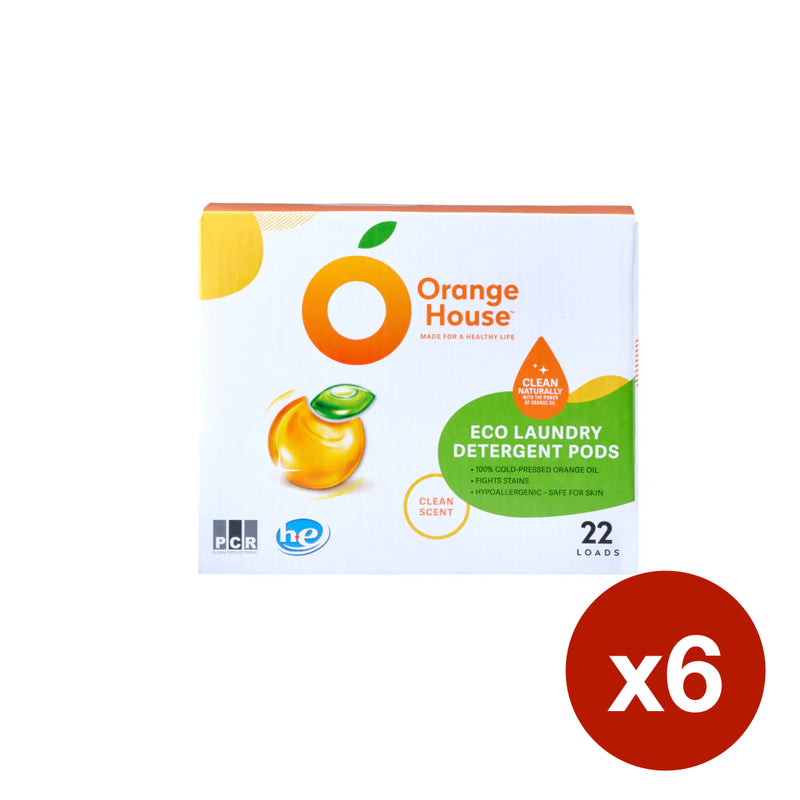 【橘子工坊】低敏/ 去味 天然洗衣膠囊 洗衣球 Eco Laundry Detergent Pods 22loads x6
