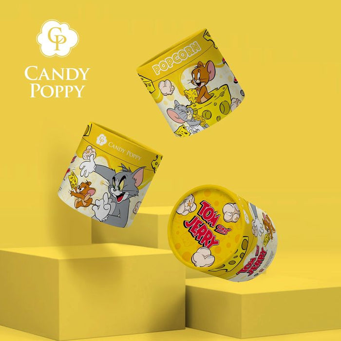 鹹香濃郁 限量聯名【CandyPoppy】湯姆貓與傑利鼠爆米花桶：好日起司口味