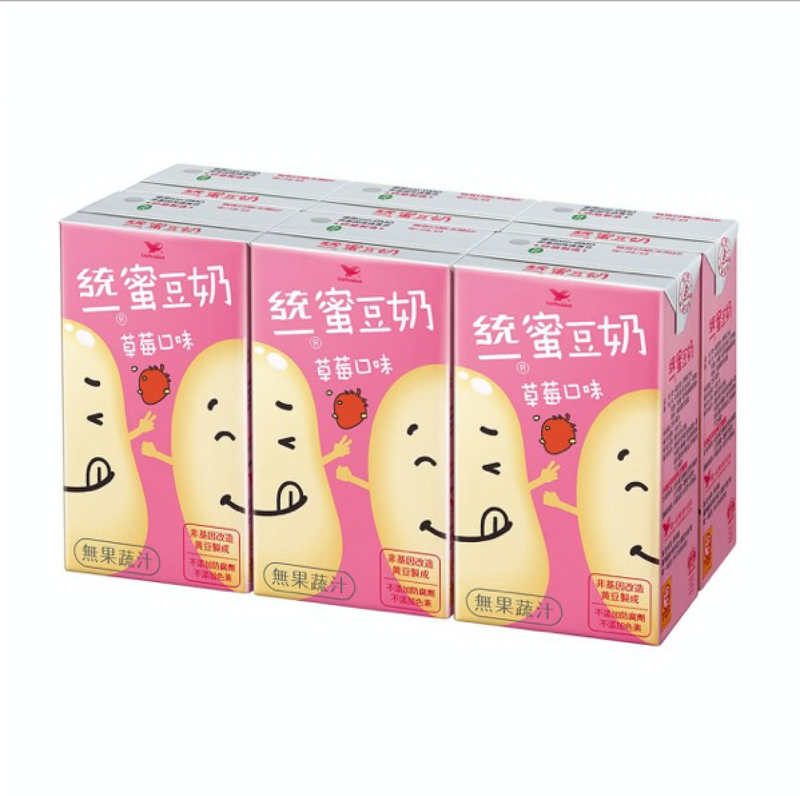 【統一】蜜豆奶：草莓口味 250ml 六入/組