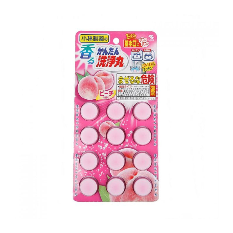 【小林製藥】排水管香氛除垢清潔錠（水蜜桃味）12入/ 盒