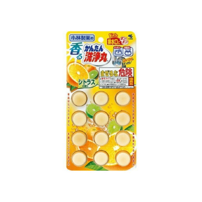 【小林製藥】排水管香氛除垢清潔錠（柑橘味）12入/ 盒