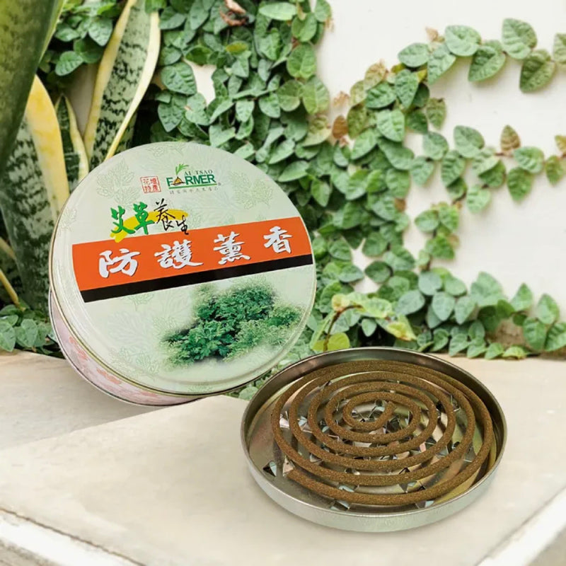 【艾草之家】艾草養生防護薰香 天然艾草蚊香 鐵盒 Artemisia Incense Coils Metal Box 30pcs