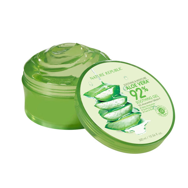 ◉ 一年四季都不可或缺，CP值超高 ◉【韓國 Nature Republic】92% 蘆薈補水修護保濕凝膠 300ml ◉